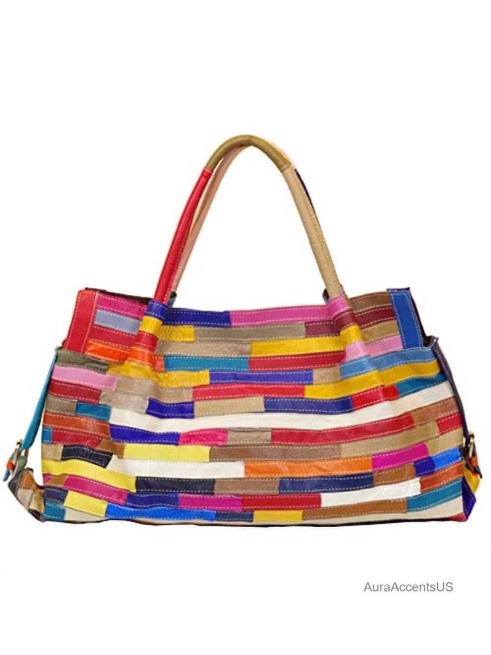 Genuine Leather Oversized Hobo Tote Patchwork Large Shoulder Bag